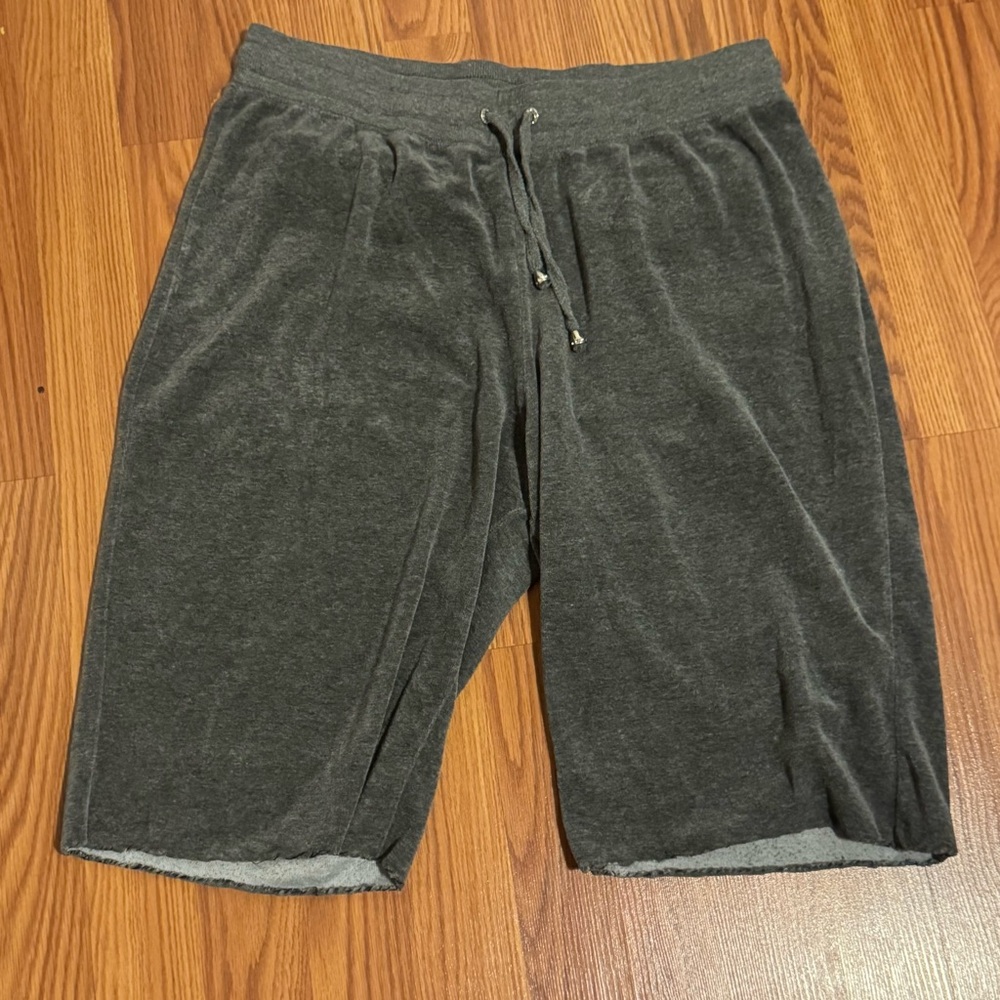 French Laundry Velour Gray Cropped Casual‎ Sweat Pant Joggers Size 14/16 Y2k Gym